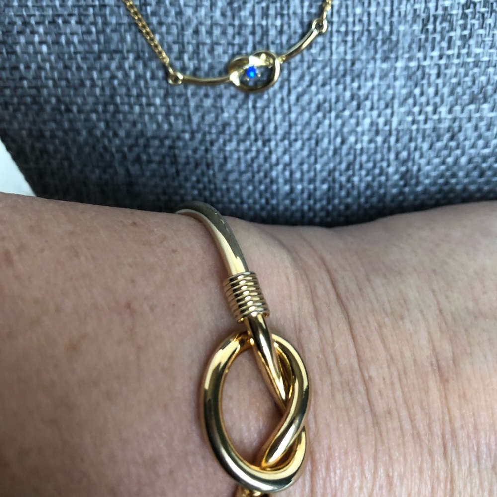 Knot necklace w/ blue stone & knot bracelet